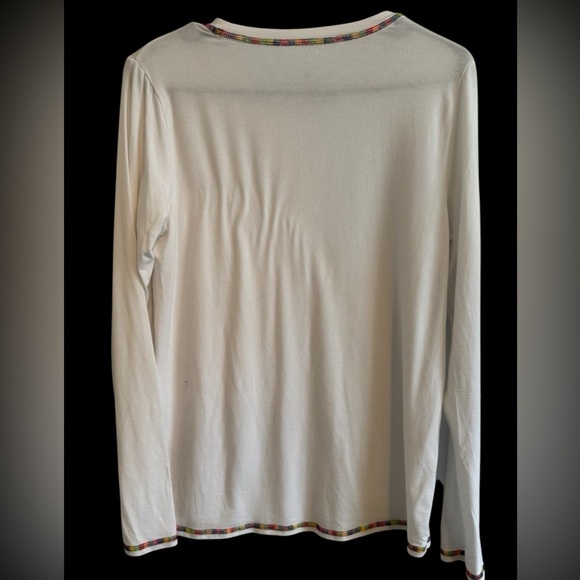 Laurie Felt 2 Pajama Long Sleeve Lightweight Gray and White Top Size XS - Picture 6 of 9